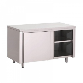GastroRVS werktafel met schuifdeuren 85x160x70cm