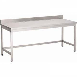 GastroRVS werktafel zonder onderblad met achteropstand 85x160x70cm
