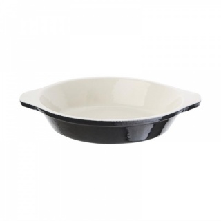 Vogue ronde gratineerschaal zwart 0.4ltr