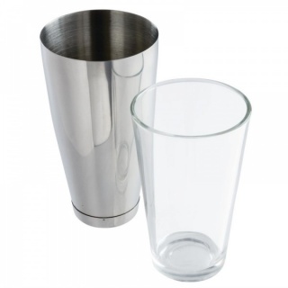Boston cocktailshaker en glas