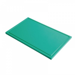 GastroGN1/2 HDPE snijplank met sapgeul groen