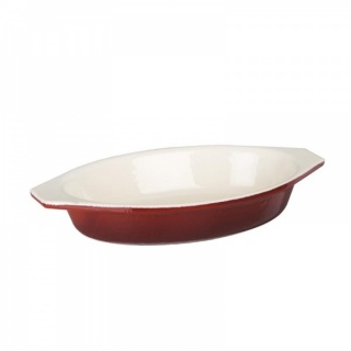 Vogue ovale gietijzeren gratineerschaal 0.65ltr rood