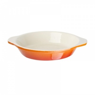 Vogue ronde gietijzeren gratineerschaal 0.4ltr oranje