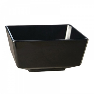 Float vierkante melamine kom zwart 5.5x5.5cm