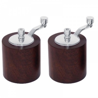 Olympia peper- en zoutmolen set donker hout 8.5cm