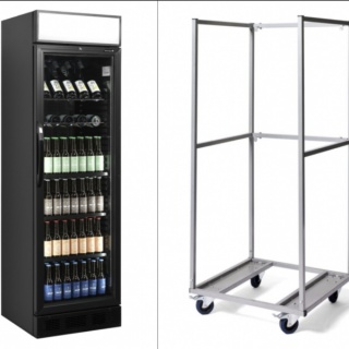 TEFCOLD BLACK Edition Koelkast + Verrijdbare Trolley